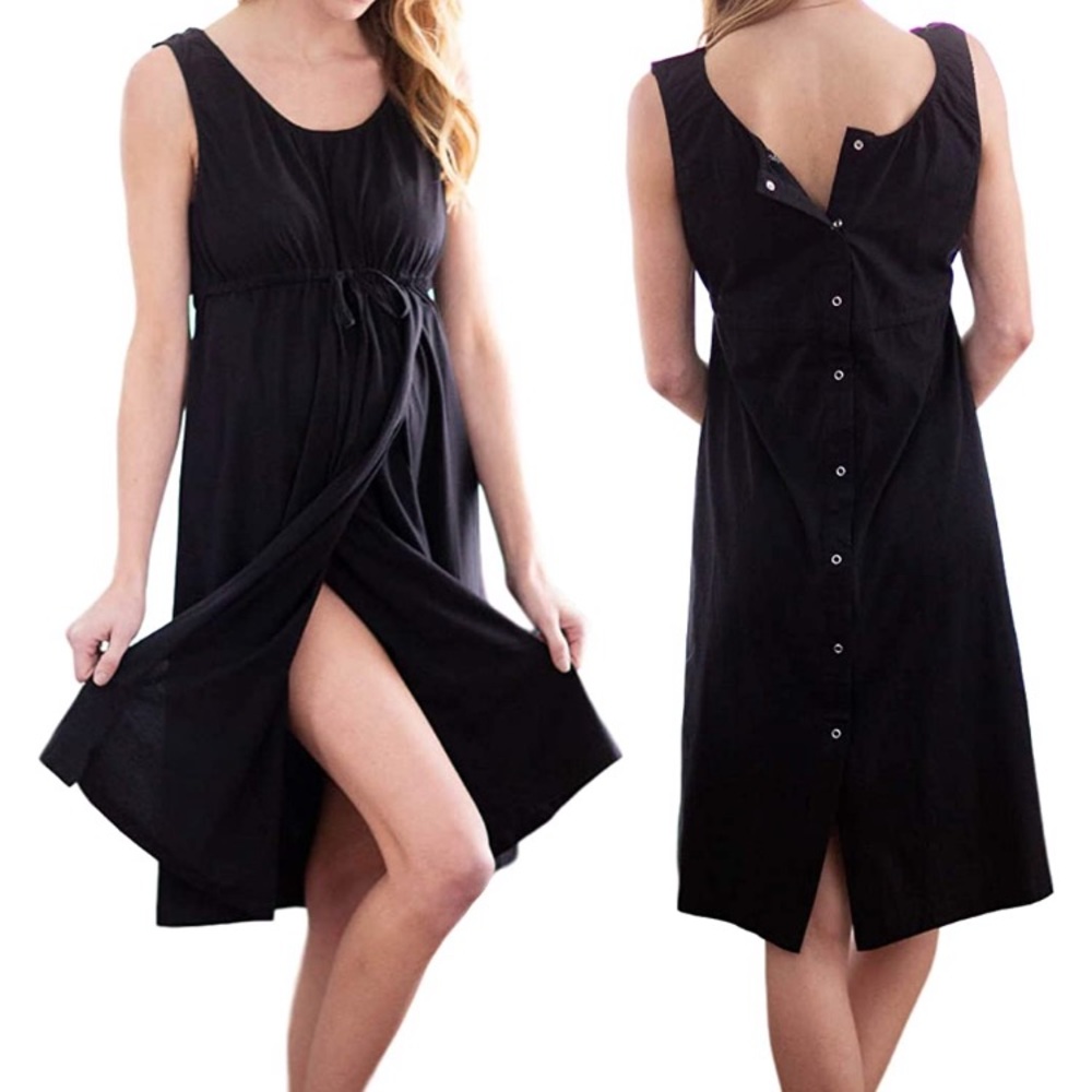 Baby Be Mine Nursing Gown snap shoulders & back